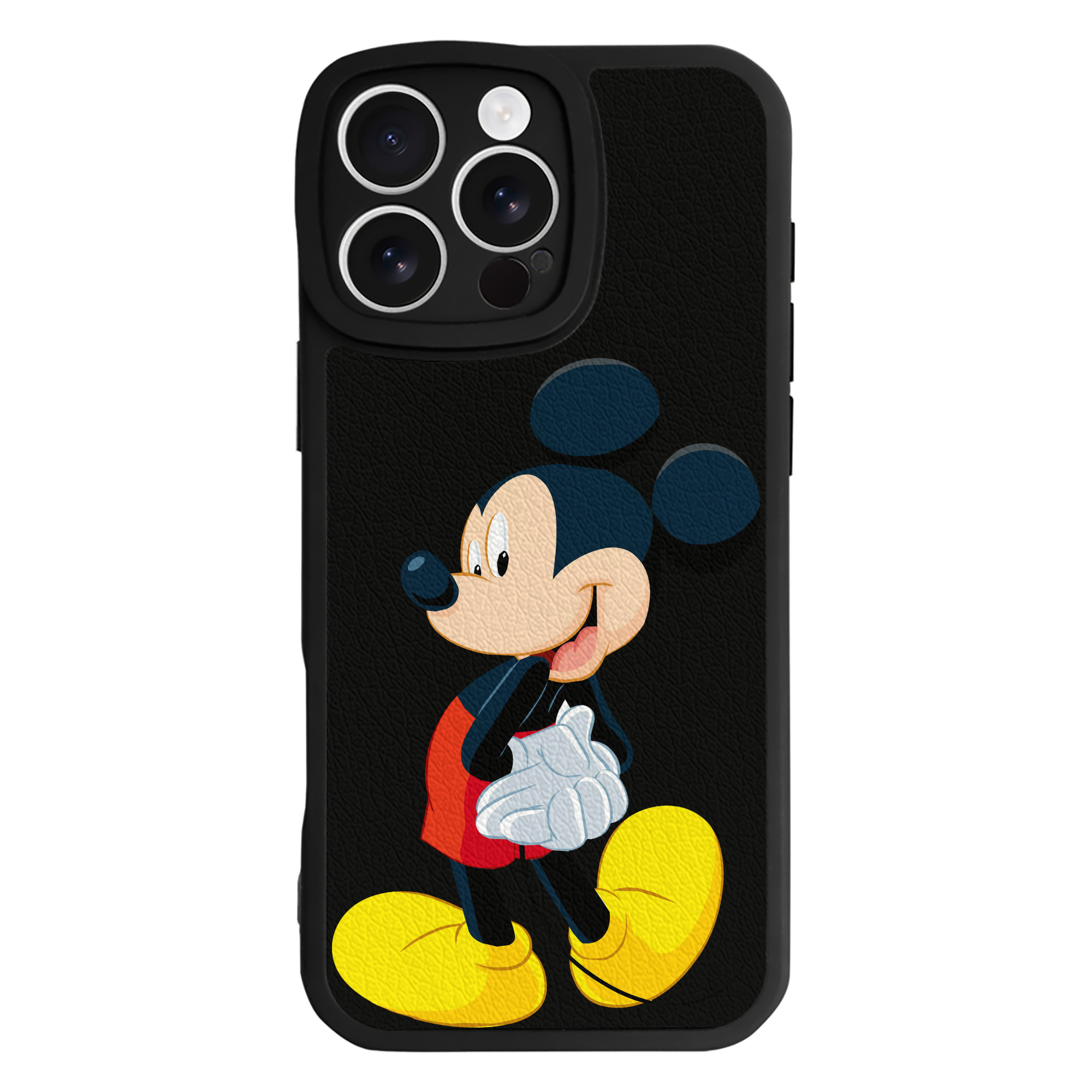 （画像用） ミッキーマウス Mickey Mouse 【iPhone 16シリーズ対応】シリコンスマホケース（レザー調） 材質：シリコン